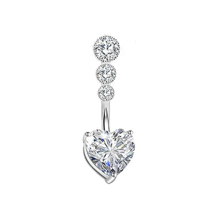 Snake Belly Button Ring Dangle Navel Piercing Ring Heart Belly Ring Zircon Navel Rings Body Piercing Jewelry Umbilical Pircing