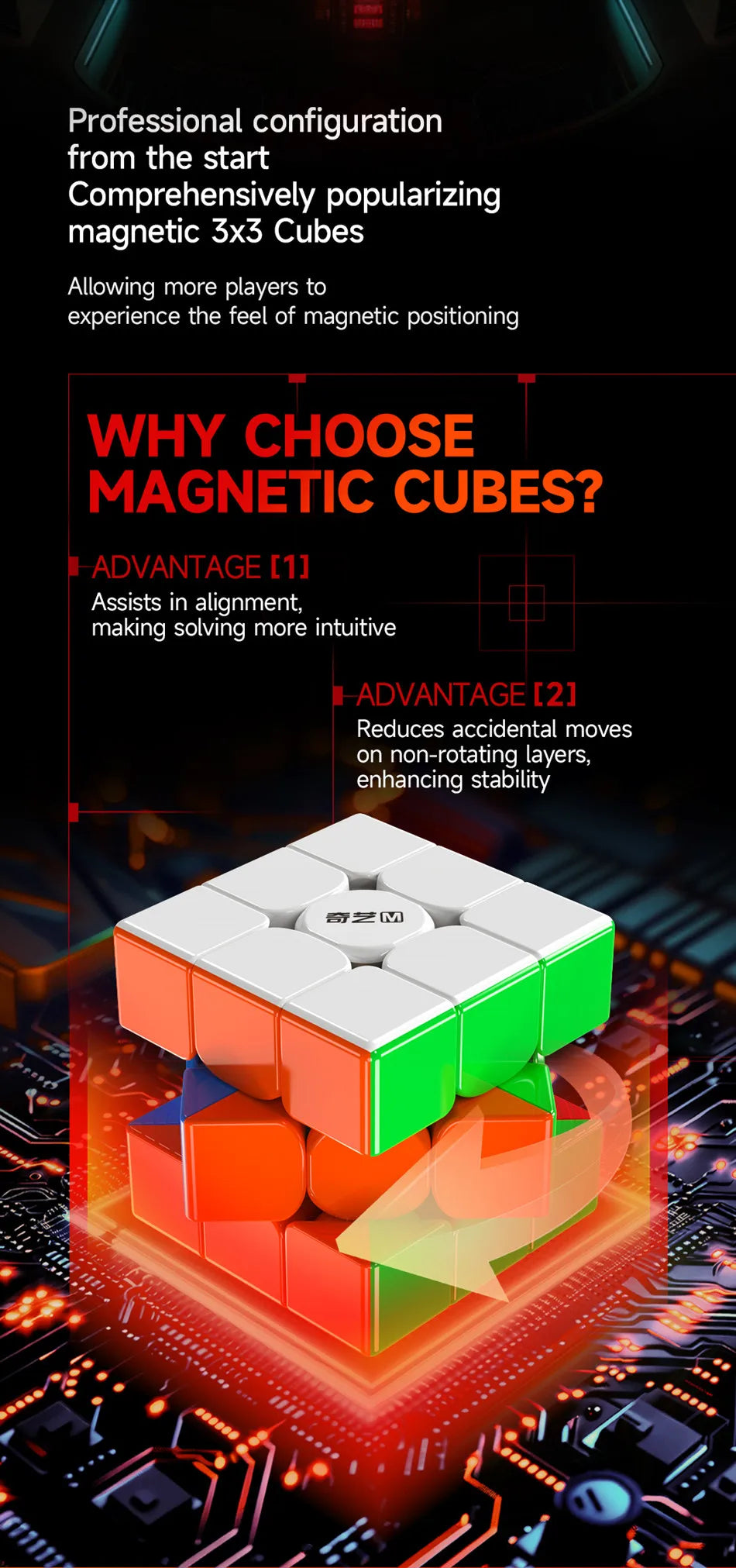 QiYi QiHang Warrior M 3x3 Magic Cubes White Black Speed Puzzle Professional Cubo Magico Toys Birthday Christmas Gifts For Kids