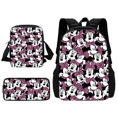 Disney Cute Mickey Minnie Child School Backpack With Shoulder Bag Pencil Bags School Bags for Boys Girls Best Gift