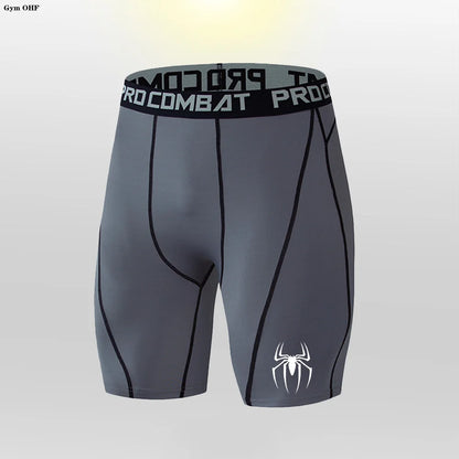 MMA Men Shorts Fitness Workout Inseam Bodybuilding Knickers Male Muscle Alive Elastic Compression Tights Skinny Legging