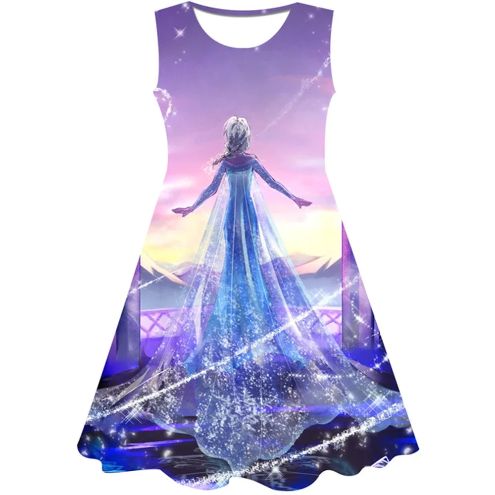 3D Printing Glisten Summer Barbie I Am Kenough Princess Dress Girls Women Short Sleeve Costume Party Dresses Children Clothes