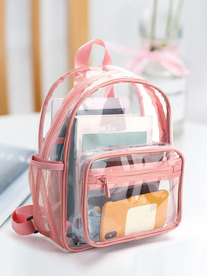 Transparent Contrasting Color Waterproof Children'S Backpack Suitable For Girls, Boys, Swimming, Outdoor Sports, And Travel