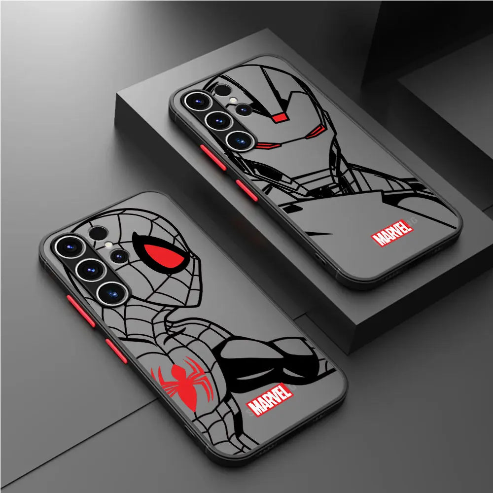 Shockproof Case for Samsung Galaxy S22 S9 FE S23 S23 FE S21 S24 Plus Marvel Spiderman Ironman Cover