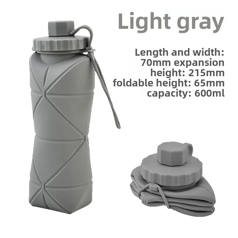 Portable Outdoor Sports Silicone Folding Water Cup Extendable Water Bottle Diamond Shape Water Jug Lightweight Travel Cup