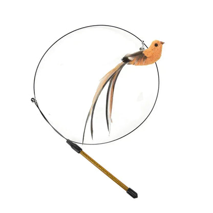 Simulation Bird Cat Toys Funny Interactive Peacock with Bell Cat Stick Toy for Kitten Playing Teaser Wand Toys Pet Cats Supplies