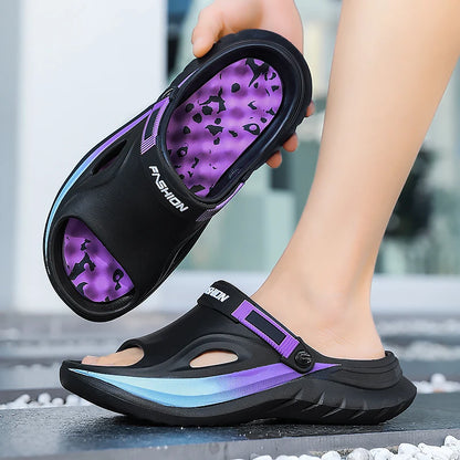 Summer Men's Massage Slippers Indoor Outdoor Sandals Beach Comfortable Soft Slides Clogs Casual Shoes Home Men Outdoor Sandals