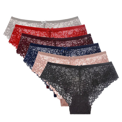 5 pezzi/set slip in rete M-2XL mutandine in pizzo biancheria intima sexy trasparente mutandine a vita bassa ragazze intimo lingerie
