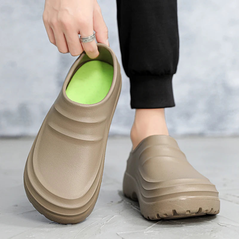 Chef Shoes For Men Kitchen Working Soft Rubber Sandals Garden Shoes Clogs Big Size 47 48