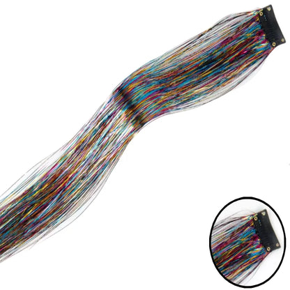 Shiny Sparkle Hair Synthetic Hair Glitter Hair Extension Woman Clip in hair Hairpieces