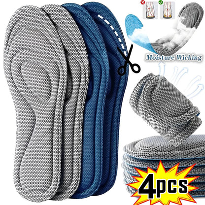 2 Pairs Memory Foam Orthopedic Insoles for Shoes Antibacterial Deodorization Sweat Absorption Insert Sport Shoes Running Pads