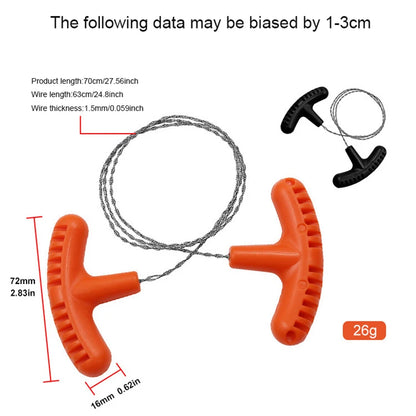 Outdoor Camping Hiking hand rope saw Portable Stainless Steel Wire Saw with Finger Handle Survive Tool camping accsesorios