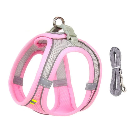 Summer Mesh Safety Vest and Leash Set for Small Dogs Dog Accessories Adjustable Puppy and Cats Harness Pet Supplies Collar Pets