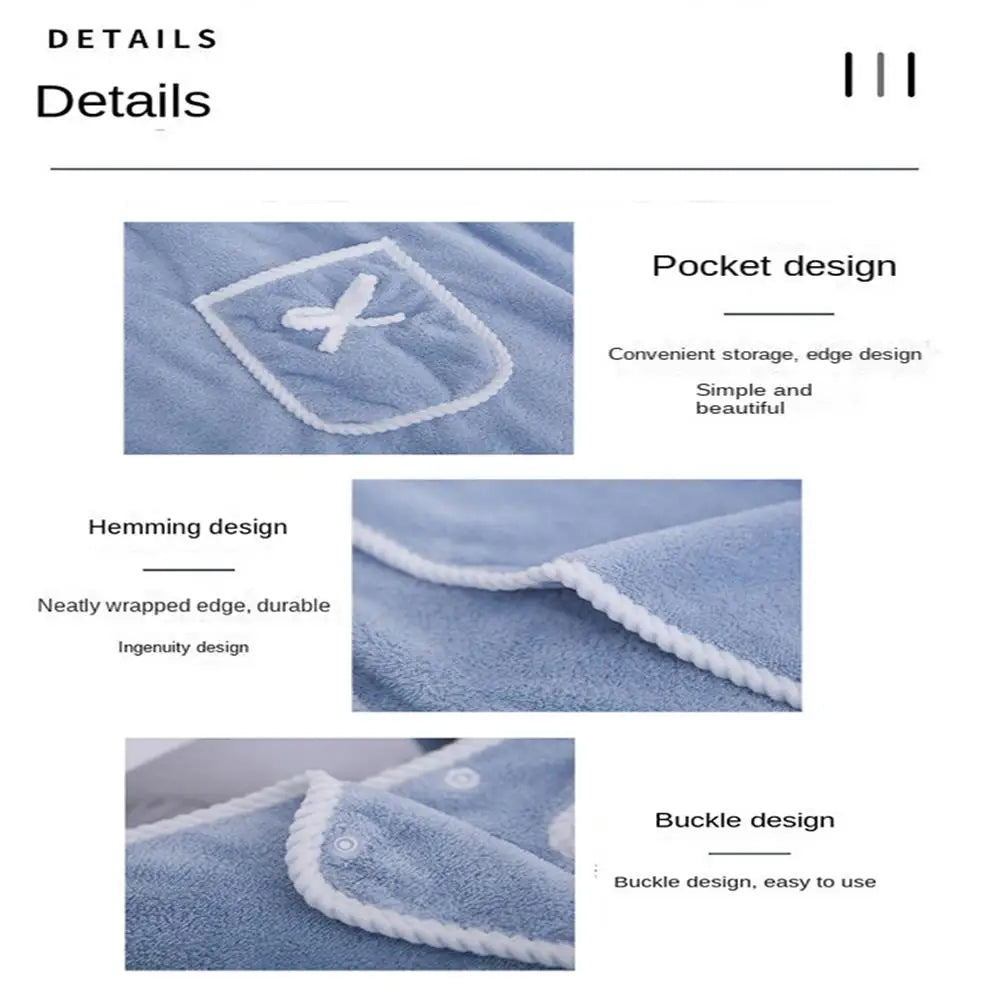 Women's Bathrobe Coral Velvet Bath Skirt Soft Absorbent Thickened with Edging Adult Women Chest Wrapped Wearable Bath Towel