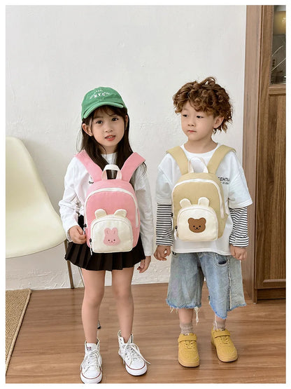 Children's Kindergarten Backpack Cute Cartoon Toddlers Girls' School Backpack Fashion Lightweight Kids Boys Canvas Shoulder Bag