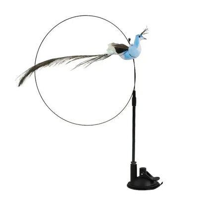 Simulation Bird Cat Toys Funny Interactive Peacock with Bell Cat Stick Toy for Kitten Playing Teaser Wand Toys Pet Cats Supplies