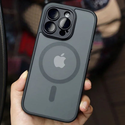 Magnetic Luxury Matte Translucent Armor Shockproof Case For iPhone 14 13 Pro Max For Magsafe Wireless Charge Cover