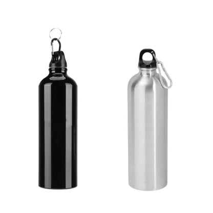 Botella de agua de aluminio, para exteriores, para hacer ejercicio, para deportes, con tapa, fácil de transportar.