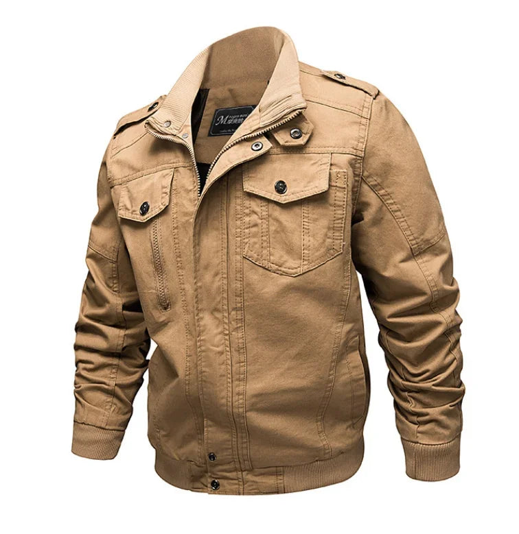 Men's Jackets and Overcoats Military Bomber Jackets Men's Casual Cotton Men's Slim-fit Aviator Jackets  Sizes M -6 XL