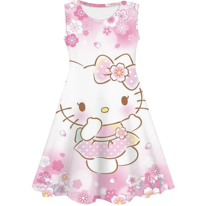 3D Printing Glisten Summer Barbie I Am Kenough Princess Dress Girls Women Short Sleeve Costume Party Dresses Children Clothes