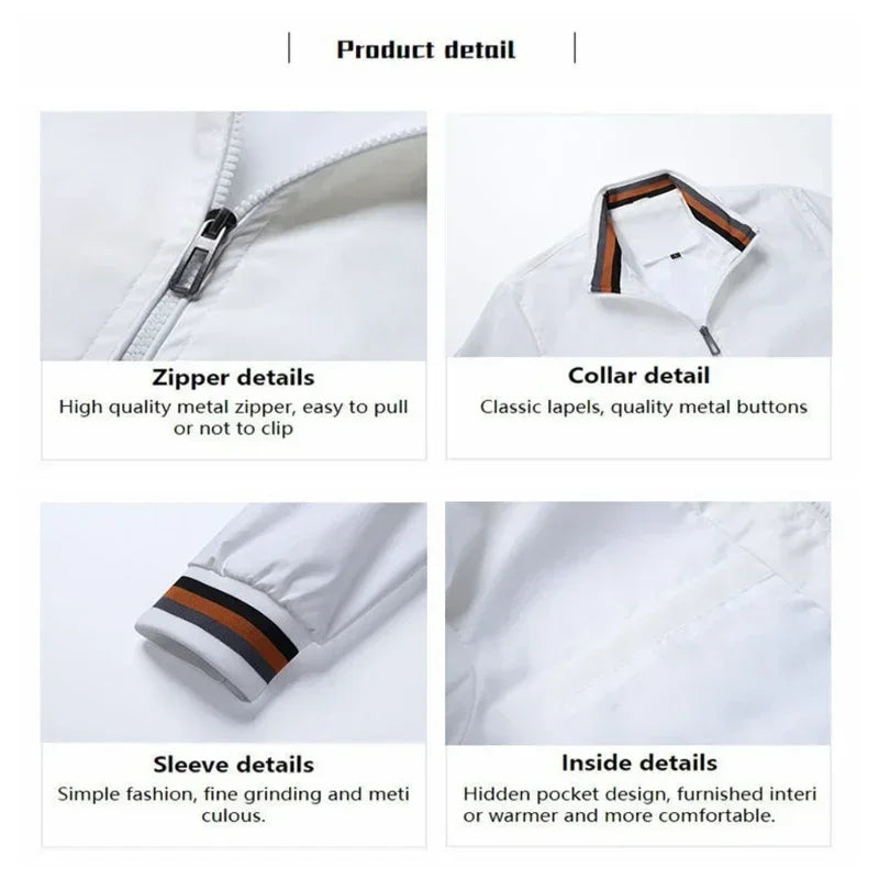 spring and autumn new trend men's stand collar jacket outdoor leisure sports zipper golf men baseball clothing fashion coat
