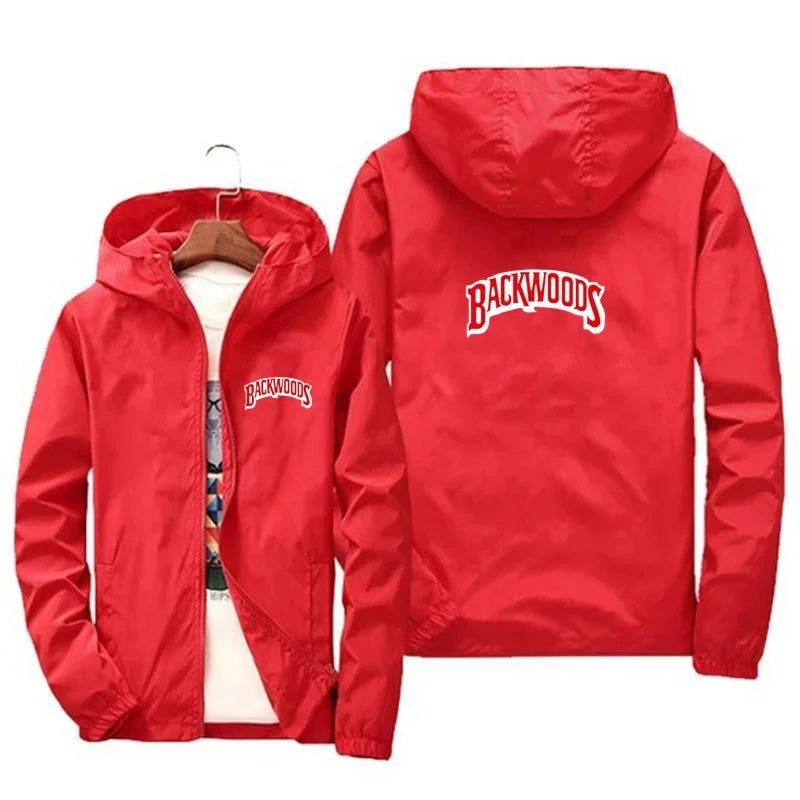 2025 BACKWOODS Printed Spring/summer Men's Wear Hoodie Zippered Thin coat Men's wear windproof casual street blazer 7XL