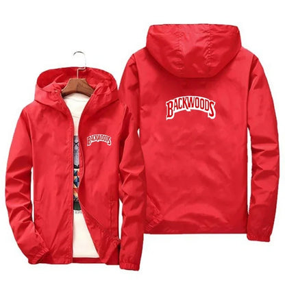 2025 BACKWOODS Printed Spring/summer Men's Wear Hoodie Zippered Thin coat Men's wear windproof casual street blazer 7XL