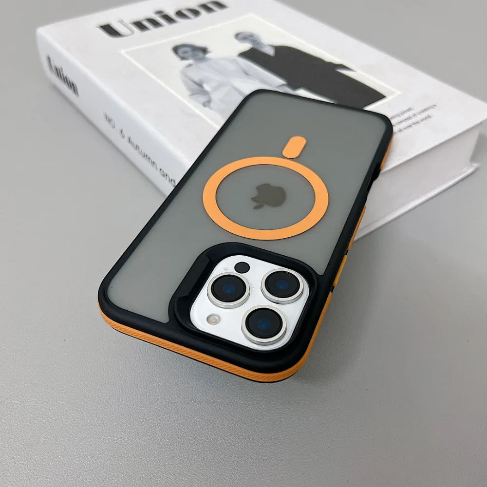 Luxury Magnetic Color Matte Translucent Armor Shockproof Case For iPhone 11 12 ProMax Magsafe Wireless Charge Cover