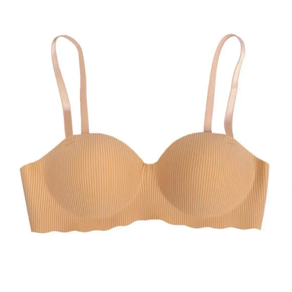 Fashion Seamless Half Cup Cloud Nude Underwear Women  Small Breast Gathering Support Anti-Sagging Soft Wireless Bra