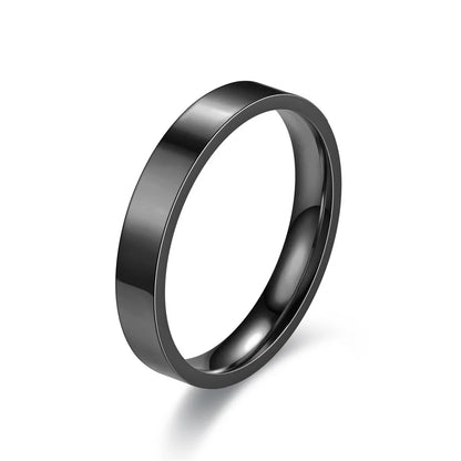4mm Simplicity Flat Stainless Steel Rings Japanese Korean Fashion Glossy Titanium Steel Finger Rings for Youth Boy Girl Jewelry
