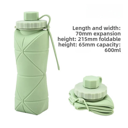 Portable Outdoor Sports Silicone Folding Water Cup Extendable Water Bottle Diamond Shape Water Jug Lightweight Travel Cup