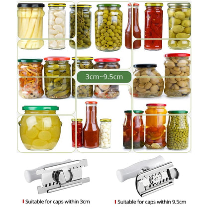 Stainless Steel Jar Opener Adjustable Glass Lids off Jar Opener Bottle Opener Kitchen Accessories Can Opener for 3-9.5CM
