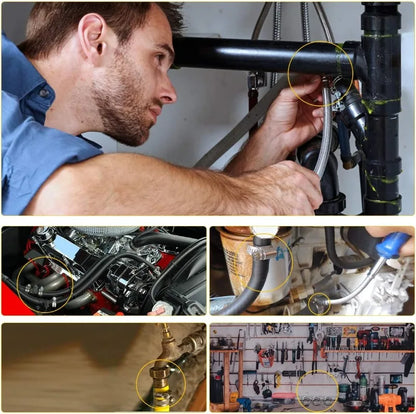 Abrazadera de tubo de combustible para automóvil ajustable, abrazadera de manguera de acero inoxidable con tornillo sin fin, alicates, herramientas para grifos, tuberías de agua y sujetadores.