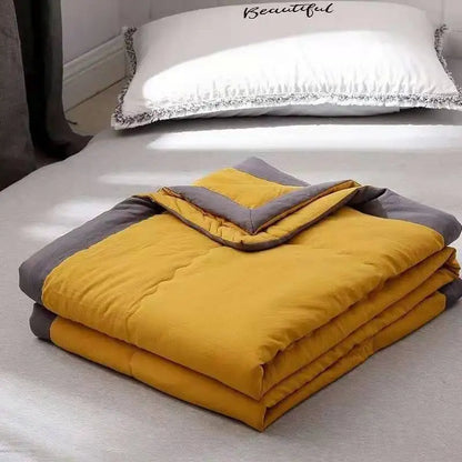 Plain Duvets Spring Summer Soft Comforter Quilt Skin-friendly Washable Dorm Twin Double Size Lightweight Bedding Bedroom Quilted