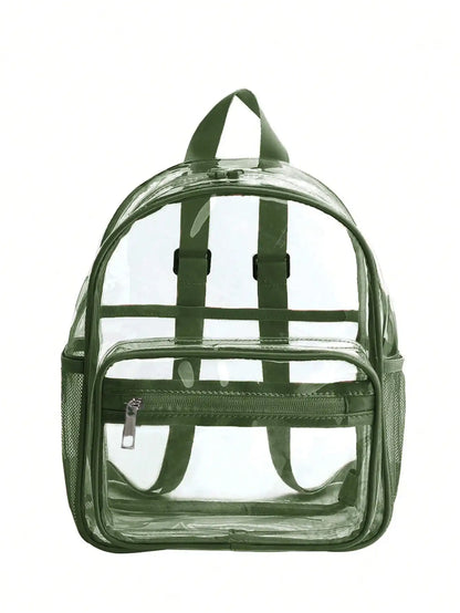 Transparent Contrasting Color Waterproof Children'S Backpack Suitable For Girls, Boys, Swimming, Outdoor Sports, And Travel