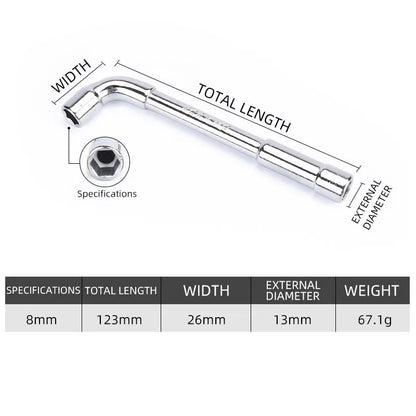 Socket wrench L type 7 type pipe type double head elbow perforated hexagon socket pipe wrench set
