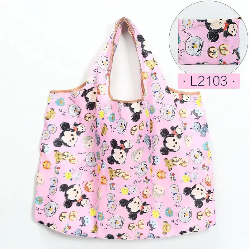 50*60cm Disney cartoon  bag Stitch shopping Mickey mouse bag storage High capacity green bag hand cartoon shoulder