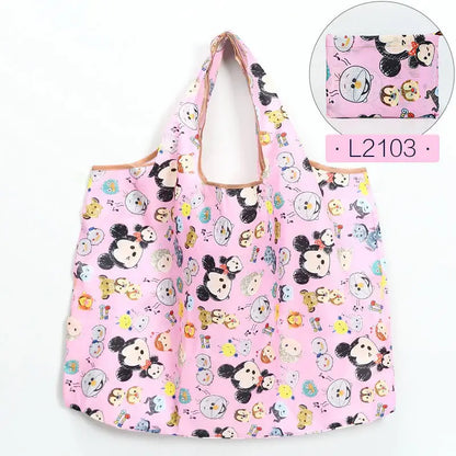 50*60cm Disney cartoon  bag Stitch shopping Mickey mouse bag storage High capacity green bag hand cartoon shoulder