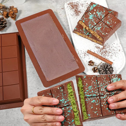 Moldes para barras de chocolate, barras de silicona, moldes de cera derretida desmontables, fácil de desmoldar, rectangulares, duraderos para proteínas y energía, regalo hecho a mano.