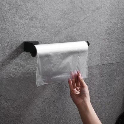 Stainless Steel Paper Towel Holder Self Adhesive Toilet Roll Paper Holder No Punching Kitchen Bathroom Lengthen Storage Rack