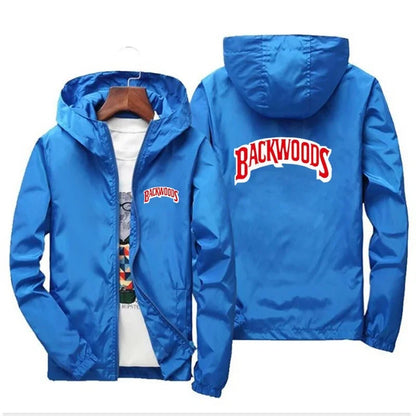 2025 BACKWOODS Printed Spring/summer Men's Wear Hoodie Zippered Thin coat Men's wear windproof casual street blazer 7XL