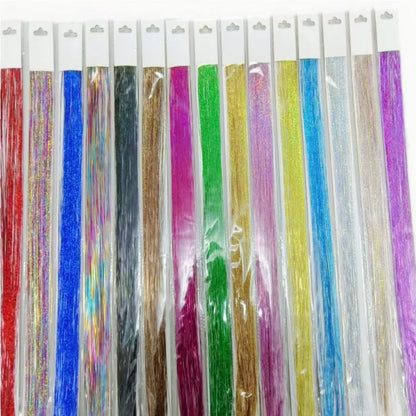 Shiny Sparkle Hair Synthetic Hair Glitter Hair Extension Woman Clip in hair Hairpieces