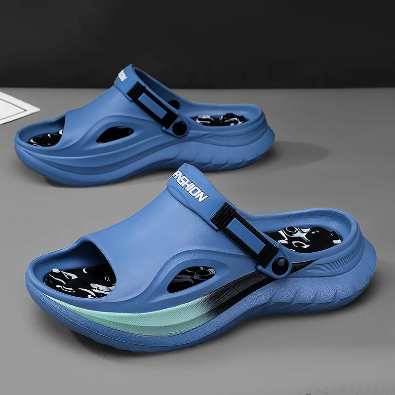 Summer Men's Massage Slippers Indoor Outdoor Sandals Beach Comfortable Soft Slides Clogs Casual Shoes Home Men Outdoor Sandals