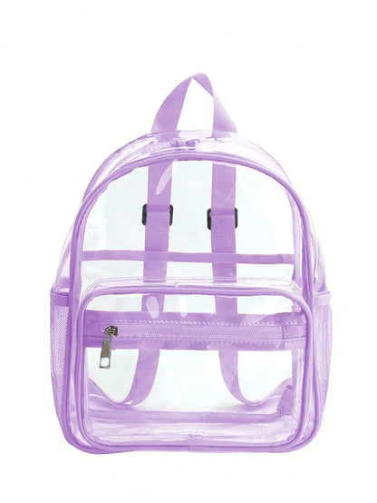 Transparent Contrasting Color Waterproof Children'S Backpack Suitable For Girls, Boys, Swimming, Outdoor Sports, And Travel