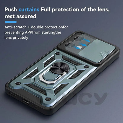 For Motorola Mote G84 G54 G34 G14 G53 G62 G42 G10 G20 G30 E22i E20 E30 E40 Case Slide Camera Shockproof Armor Protect Cover