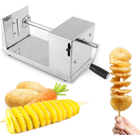 Potato cutter Tornado semi-automatic stretching spiral thick stainless steel, manual slicer French fry machine vegetable cutter