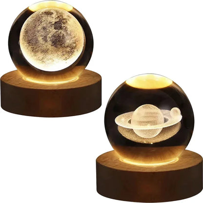 Unique 3D Crystal Ball Lamp with Galaxy and Planetary Projections USB Night Light for Cozy Atmosphere plasma ball
