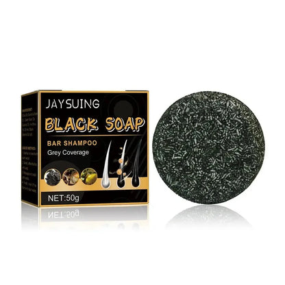 Polygonum Multiflorum Black Hair Soap Darkening Shampoo Bar Repair Gray White Hair Color Dye Face Hair Body Shampoo