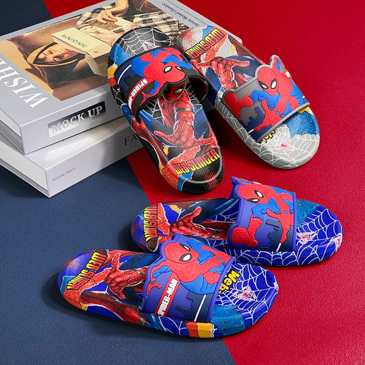 Cartoon Anime Children's Toddler Slippers Superhero Pattern Open Toe Sandals For Boys And Girls Slides