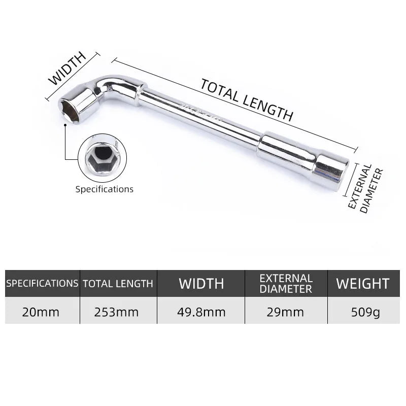 Socket wrench L type 7 type pipe type double head elbow perforated hexagon socket pipe wrench set