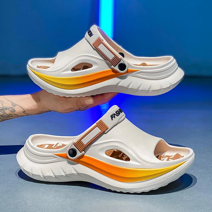 Summer Men's Massage Slippers Indoor Outdoor Sandals Beach Comfortable Soft Slides Clogs Casual Shoes Home Men Outdoor Sandals